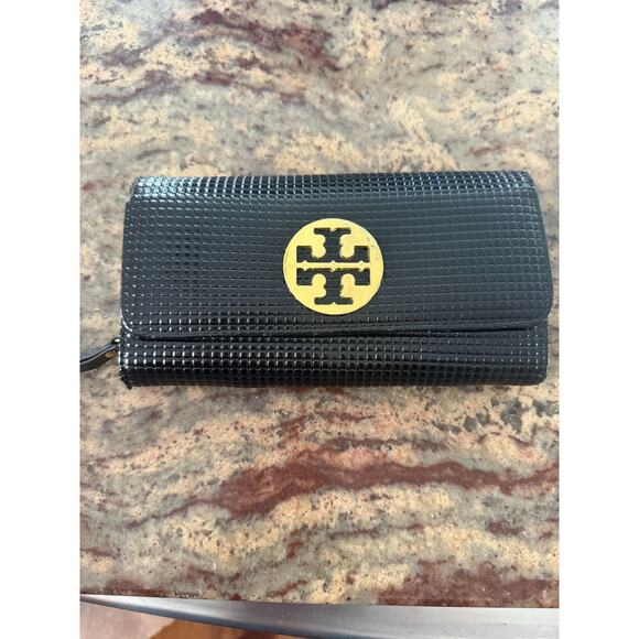 Tory Burch Handbags - Tory Burch Snakeskin Black Wallet Clutch Purse Bag Tons of Storage